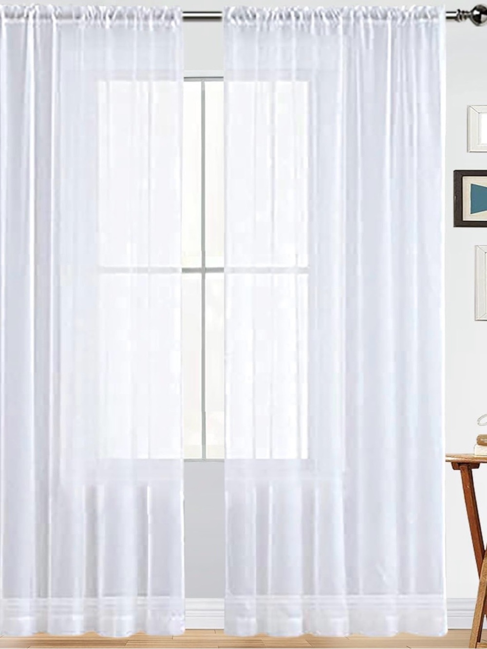 Classic White Sheer Window Curtain Panel - Brand Unsure